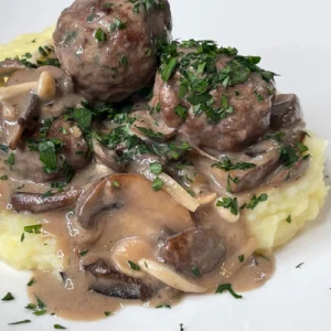 Meatballs in a Mushroom Cream Sauce