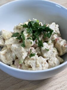 turkey salad in a bowl