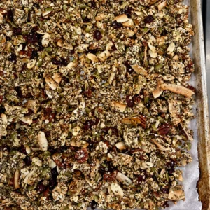 pan of crunchy granola