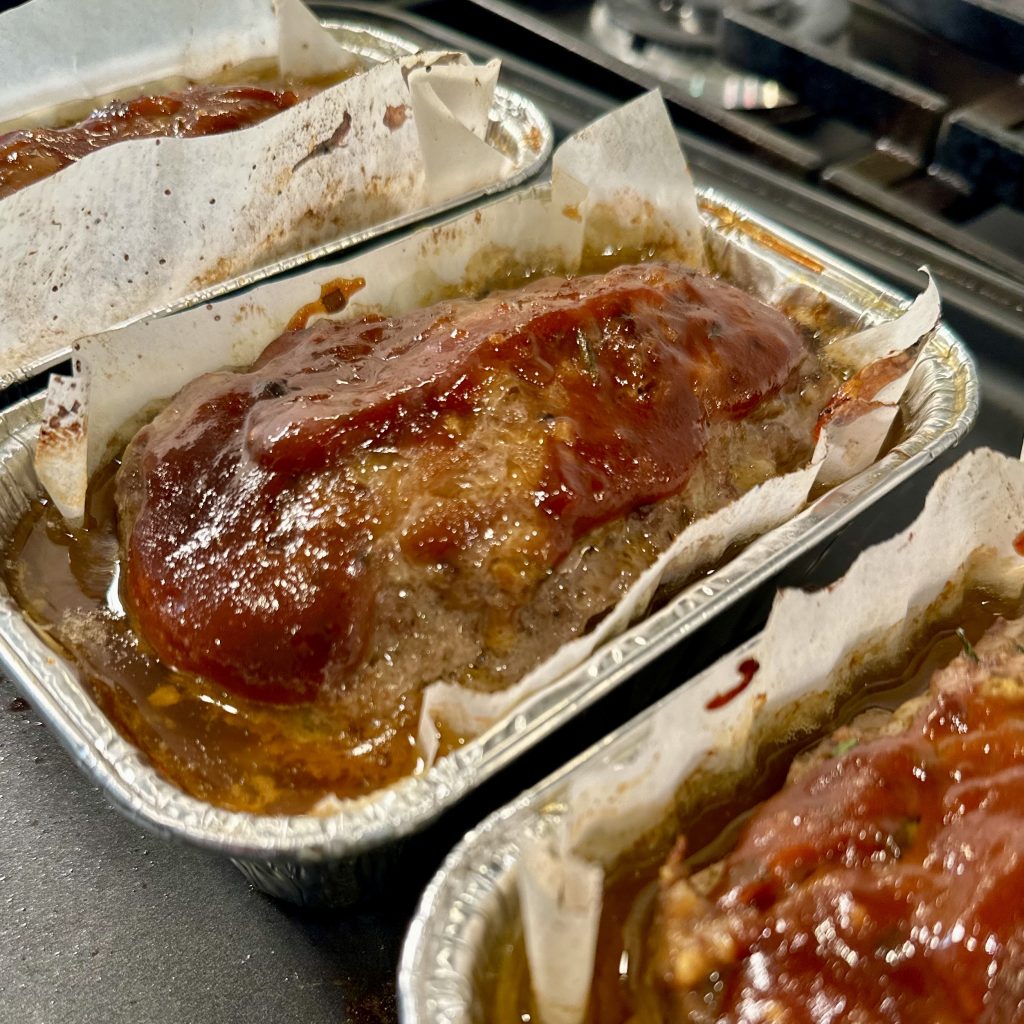 3 pans of mini meatloaf