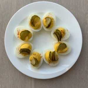 plate of devilled eggs