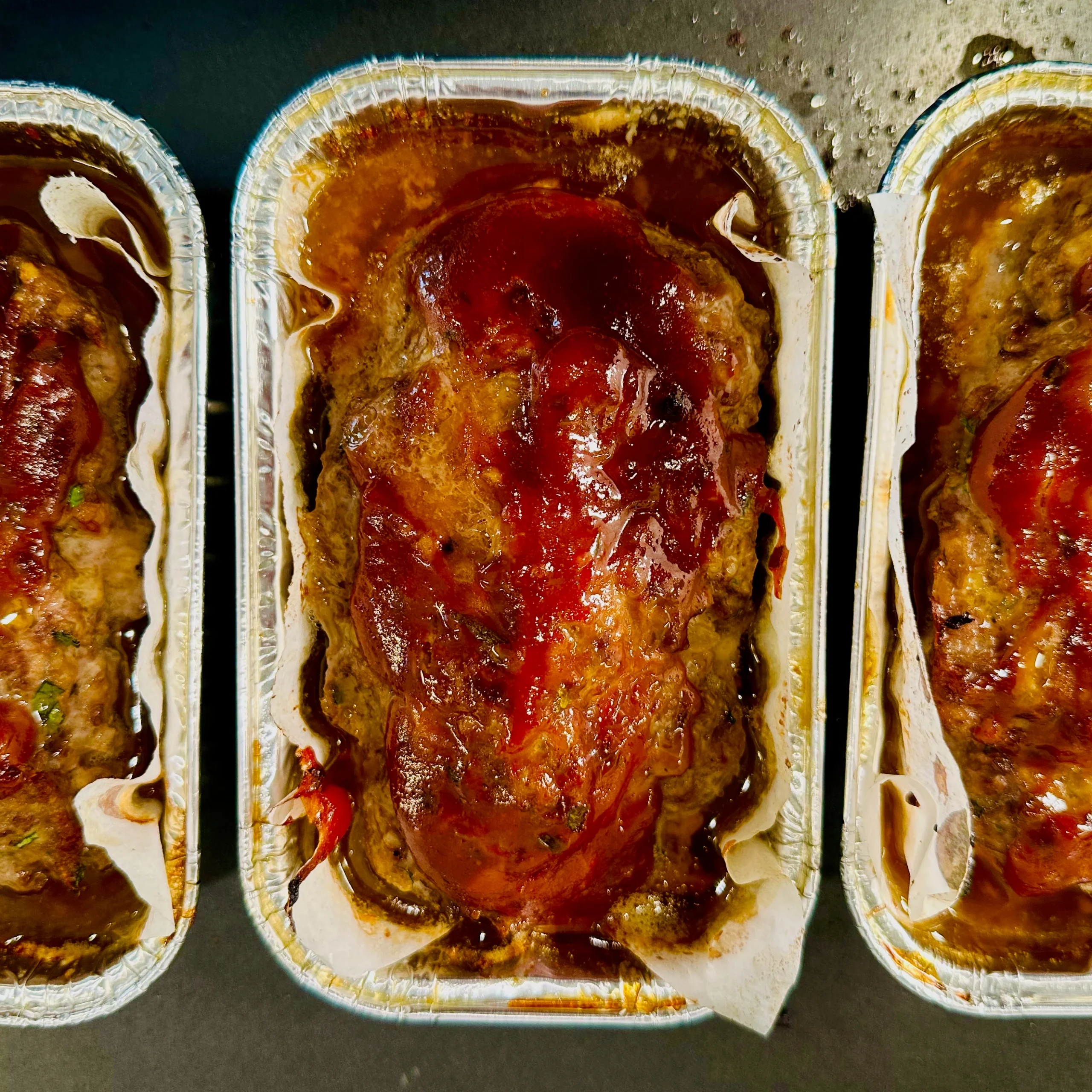 pans of meatloaf, pantry