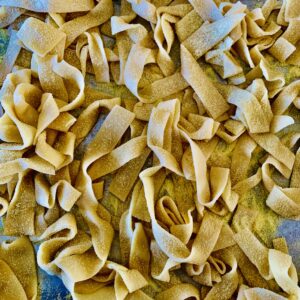 thick sliced homemade pasta