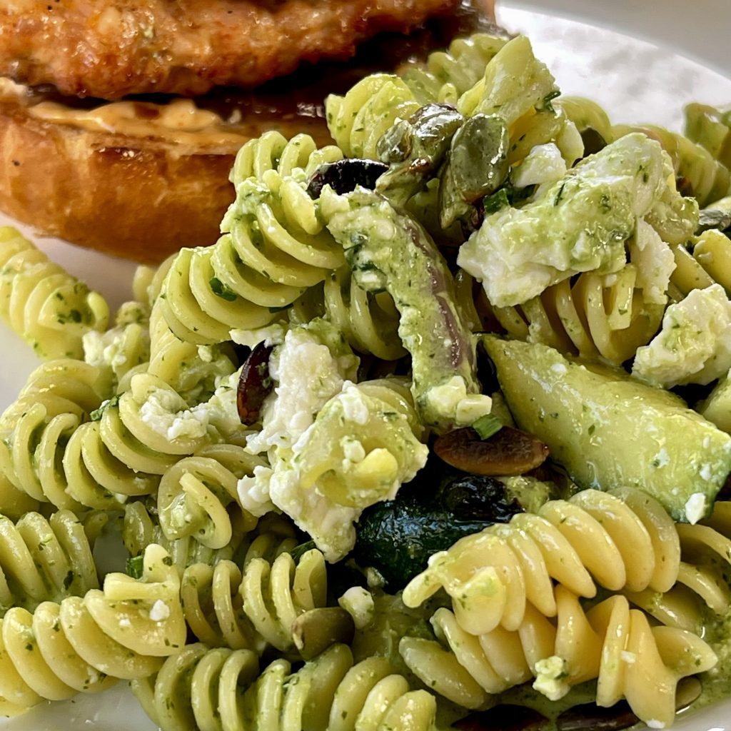 pasta with basil pesto