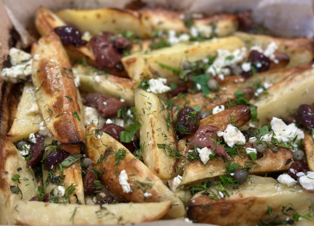 Loaded Greek Potatoes