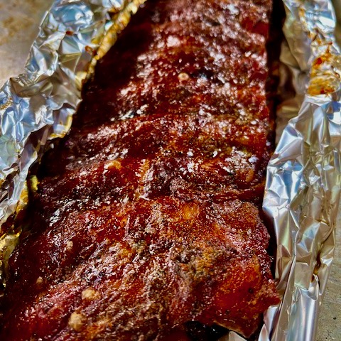 Ribs; set in foil to rest with butter