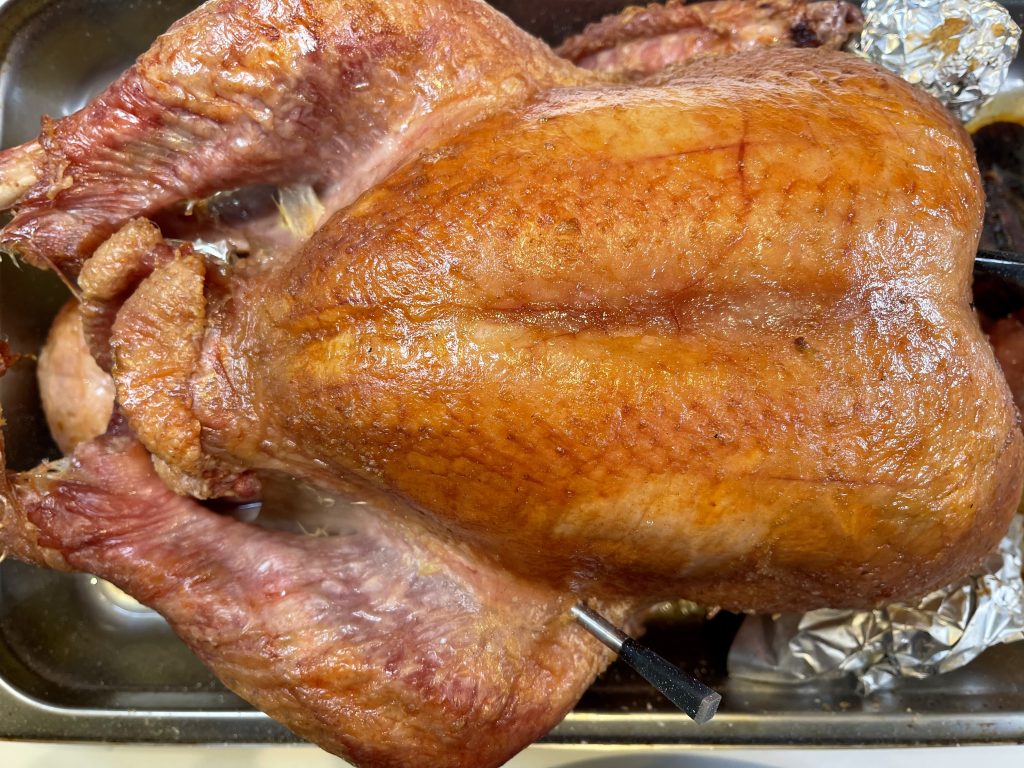 Turkey in a roasting pan
