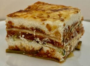 Zucchini, Meat & cheese lasagna