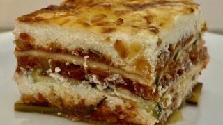 Zucchini, Meat & cheese lasagna