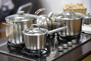 Pots and Pans on a stove