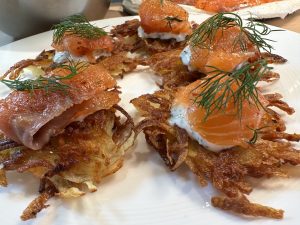 Rosti with smoked salmon