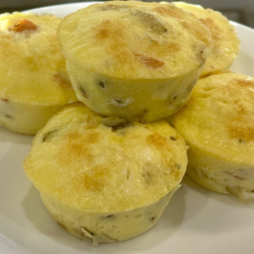 four egg bites on a plate