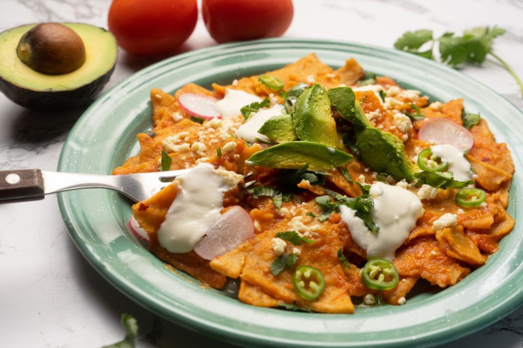 chilaquiles on a plate
