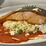 pan-seared salmon with spicy tomato sauce