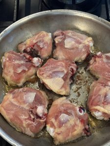 hands-off chicken (skin side down) 