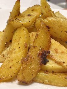 greek lemon roasted potatoes with lamb rib chops
