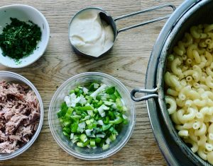 Tuna Macaroni Salad prep 