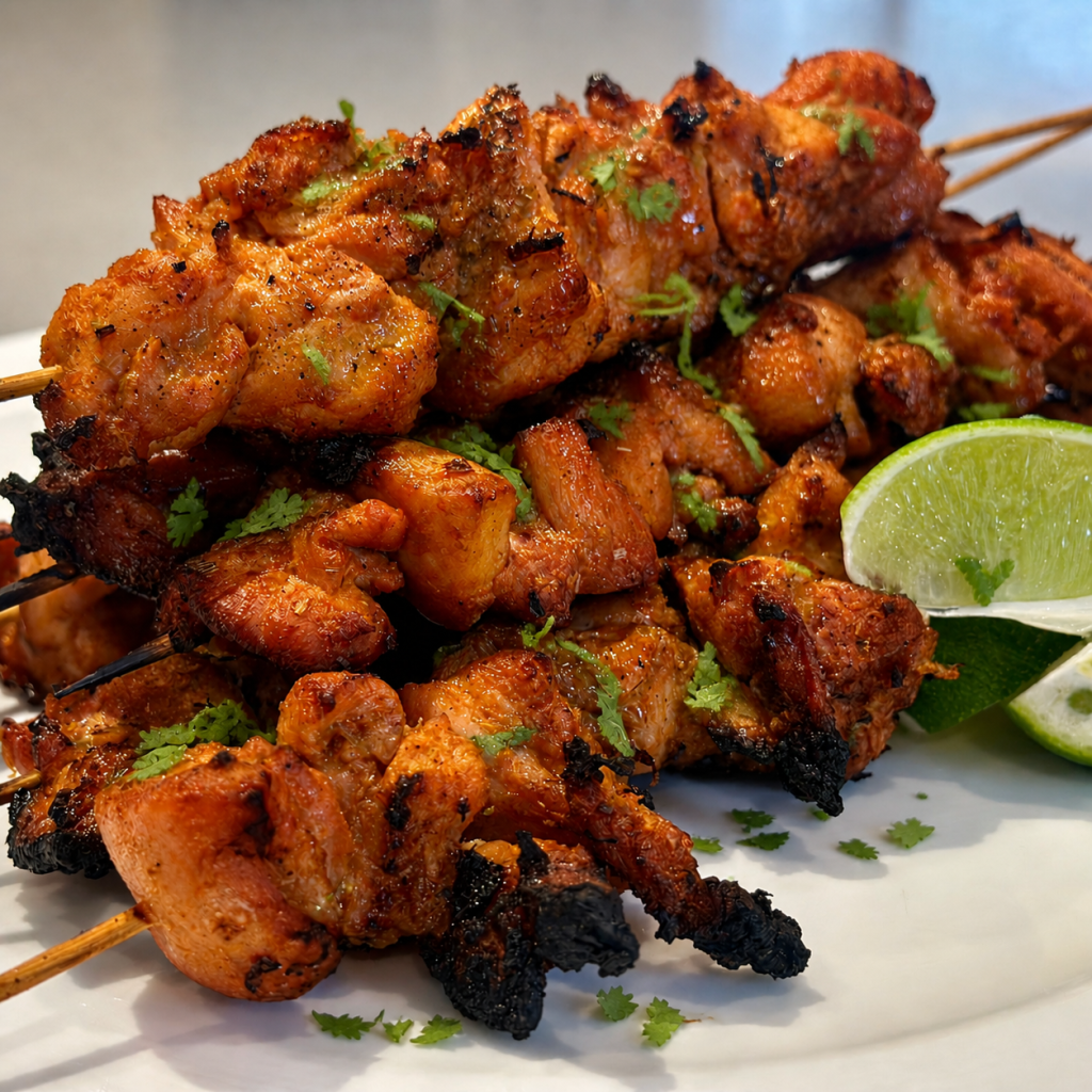 Thai Curry Chicken Kebabs