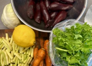 ingredients ready to go for Borscht