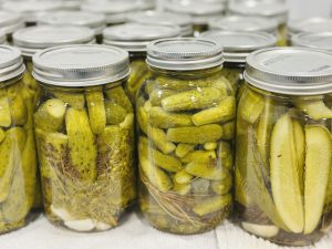 jars of homemade dill pickles
